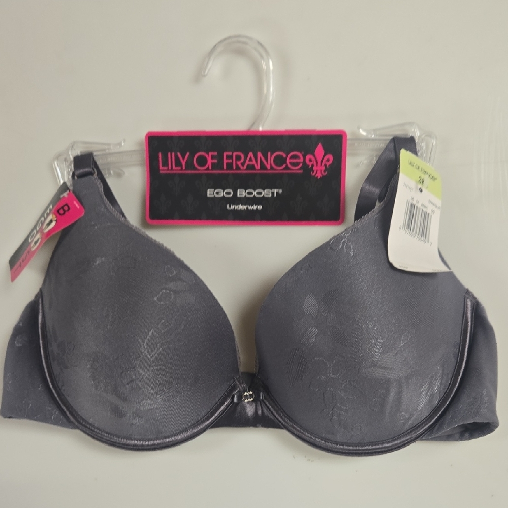 Lily of France Gray Molded Cup Bra with Underwire